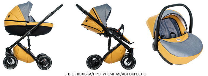 Відмінність транспортних систем від універсальних колясок - наявність в комплекті автомобільного крісла для новонароджених (до року)
