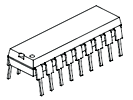 DIP   (Dual In-line Package, також DIL) - тип корпусу мікросхем, микросборок і деяких інших електронних компонентів для монтажу в отвори друкованої плати