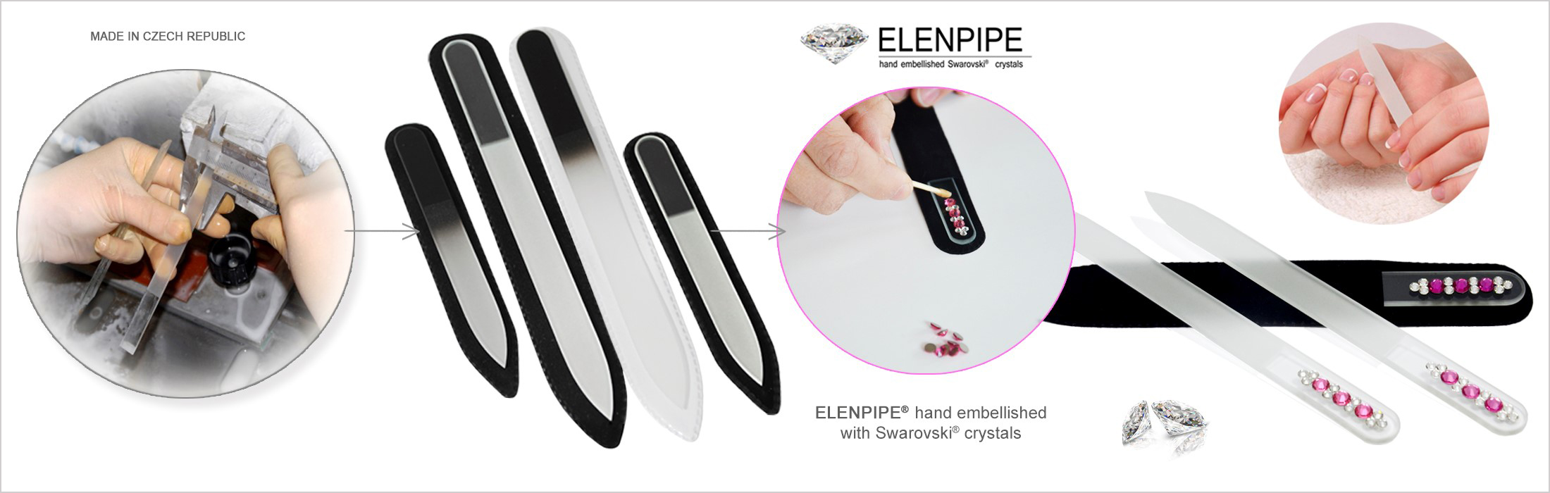 ELENPIPE® - дистриб'ютор пилок для нігтів з богемського скла (кришталю) виробництва Чехія