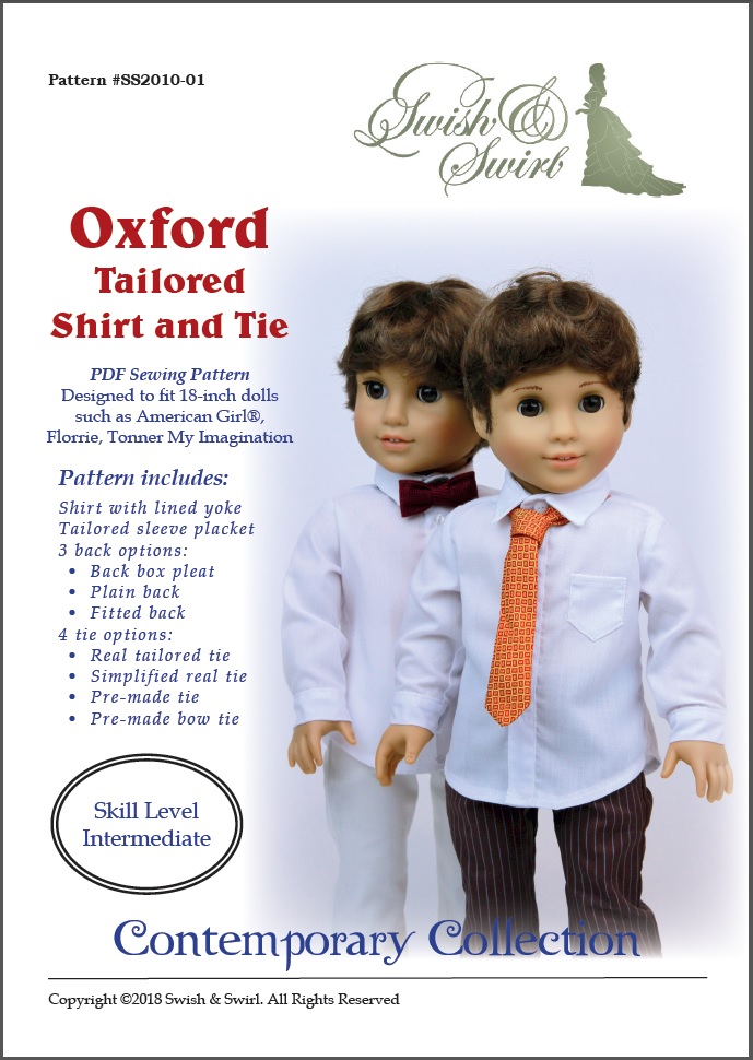 Натисніть тут, щоб купити викрійку # SS2010-01: Oxford Tailored Shirt and Tie for 18-inch dolls в моєму магазині на Etsy